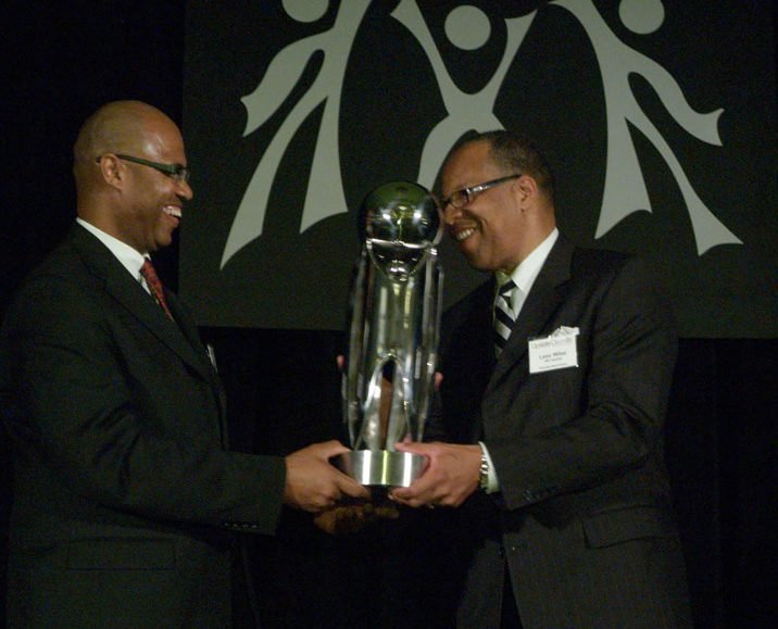 Leon Wiles at an award presentation
